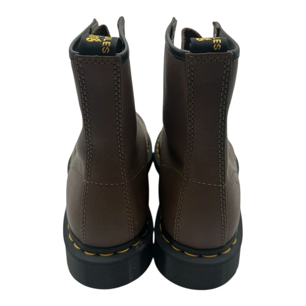 Dr Martens Boots Size Mens 8 Womens 9 Brown‎ Leather Combat Lace Up Doc 32025